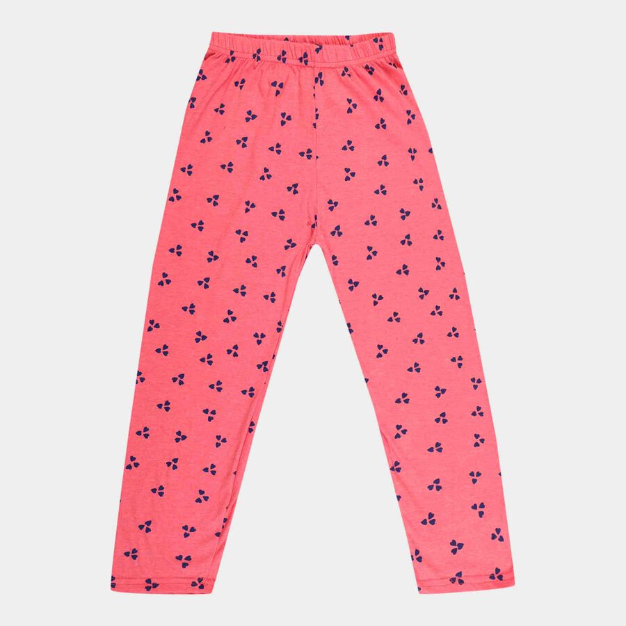 Girls Printed Pyjama, Pink, large image number null