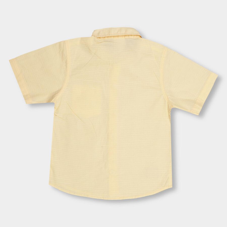 Infants' Light Yellow Cotton Classic Casual Shirt, Yellow, large image number null