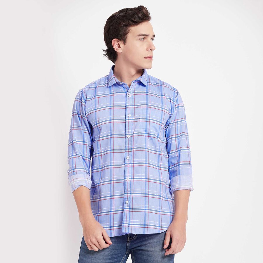 Checks Casual Shirt, Light Blue, large image number null