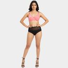 Women's Pink Cotton V-Neck Wireless Non-Padded Bra, Coral, small