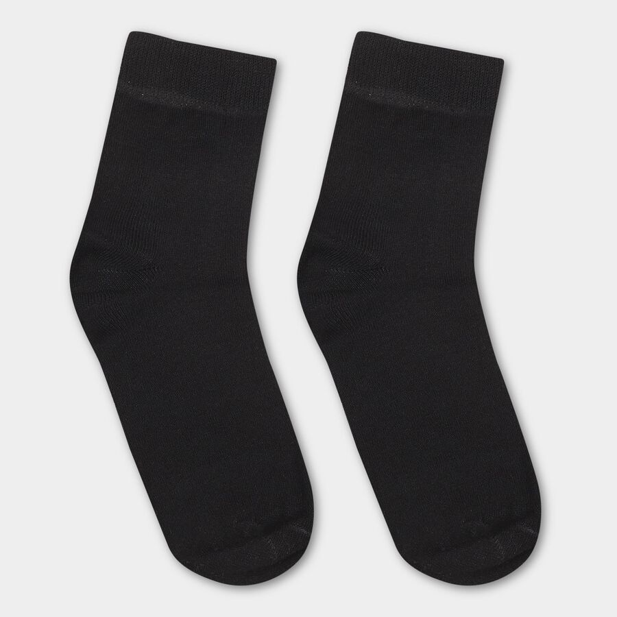 Boys' Jet Black Regular Fit Socks, Black, large image number null