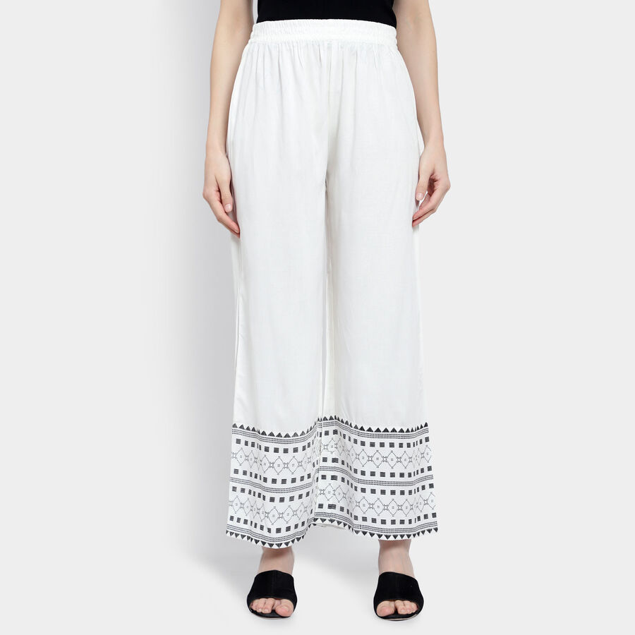 Printed Palazzo, ऑफ व्हाइट, large image number null