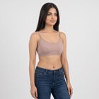 Women's Brown Scoop Neck Bralette Bra, भूरा, small