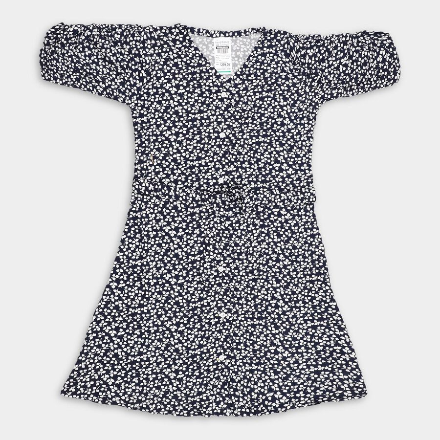 Girls' Dress , Mid Blue, large image number null