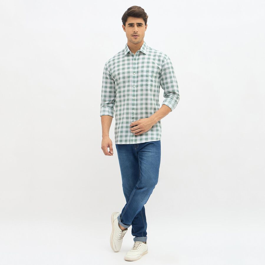 Men's Muted Olive Green Cotton Classic Casual Shirt, Olive, large image number null