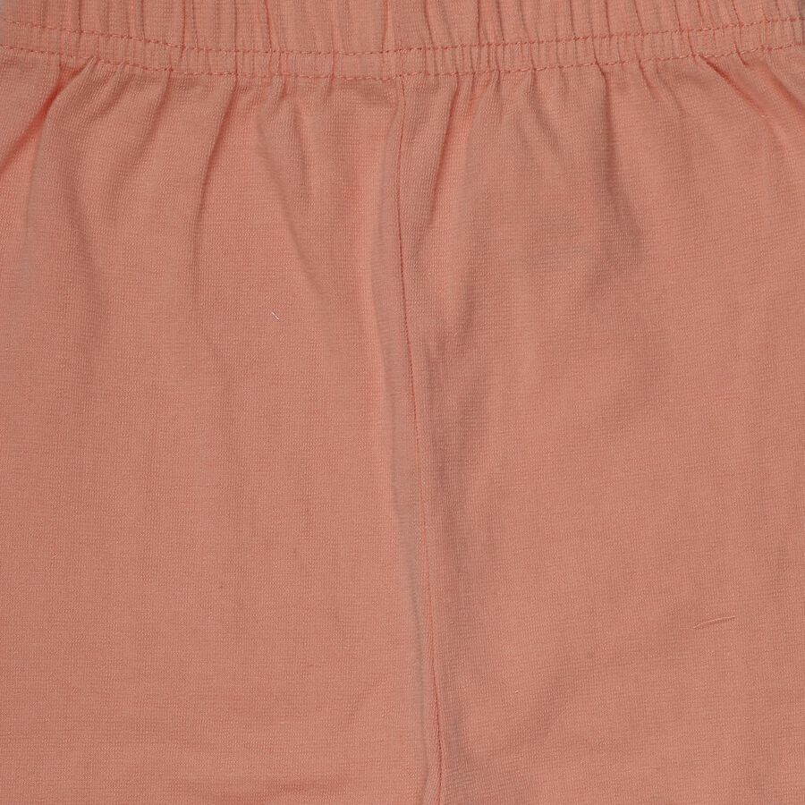 Girls' Coral Ankle-Length Bow Accent Cotton Blend Legging, Coral, large