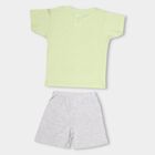 Infants' Light Green Cotton Round Neck Printed Baba Suit, Light Green, small image number null