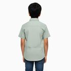 Boys Light Sage Green Cotton Half Sleeve Classic Casual Shirt, हल्का हरा, small image number null
