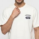 Men's Off White Cotton Round Neck Regular T-Shirt, ऑफ व्हाइट, small