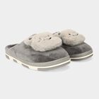 Women's Grey Slip-On House Slippers, ग्रे, small