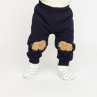 Infants Navy Blue Elephant Embroidered Cotton Blend Pyjama, Navy Blue, small image number null