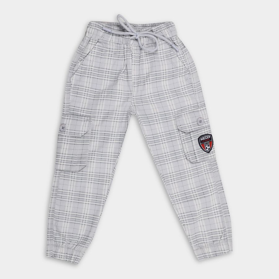 Boys' 100% Cotton Trousers , हल्का ग्रे, large image number null