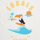 Boys Off-White Cotton Round Neck Casual T-Shirt, Off White, small