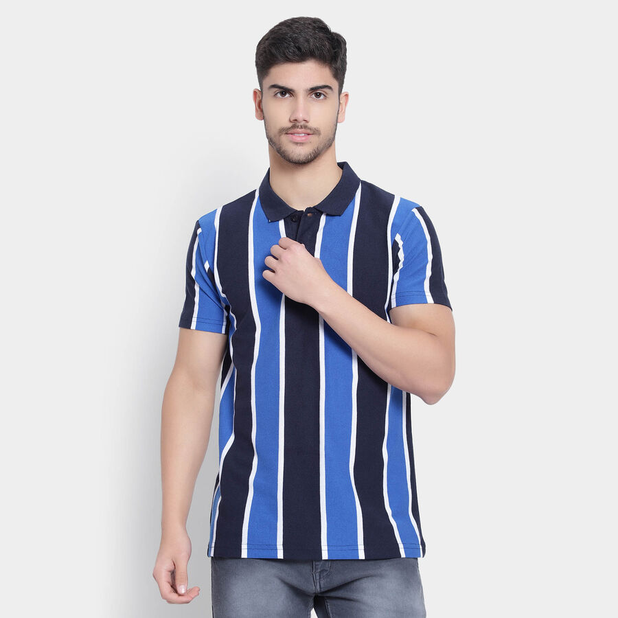 Stripes Polo Shirt, नेवी ब्लू, large image number null