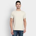 Men's Round Neck Half Sleeves T-Shirt, Off White, small image number null