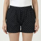 Women's Black Cotton Minimalist Shorts, Black, small