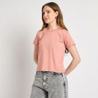 Ladies' Round Neck T-Shirt , Pink, small