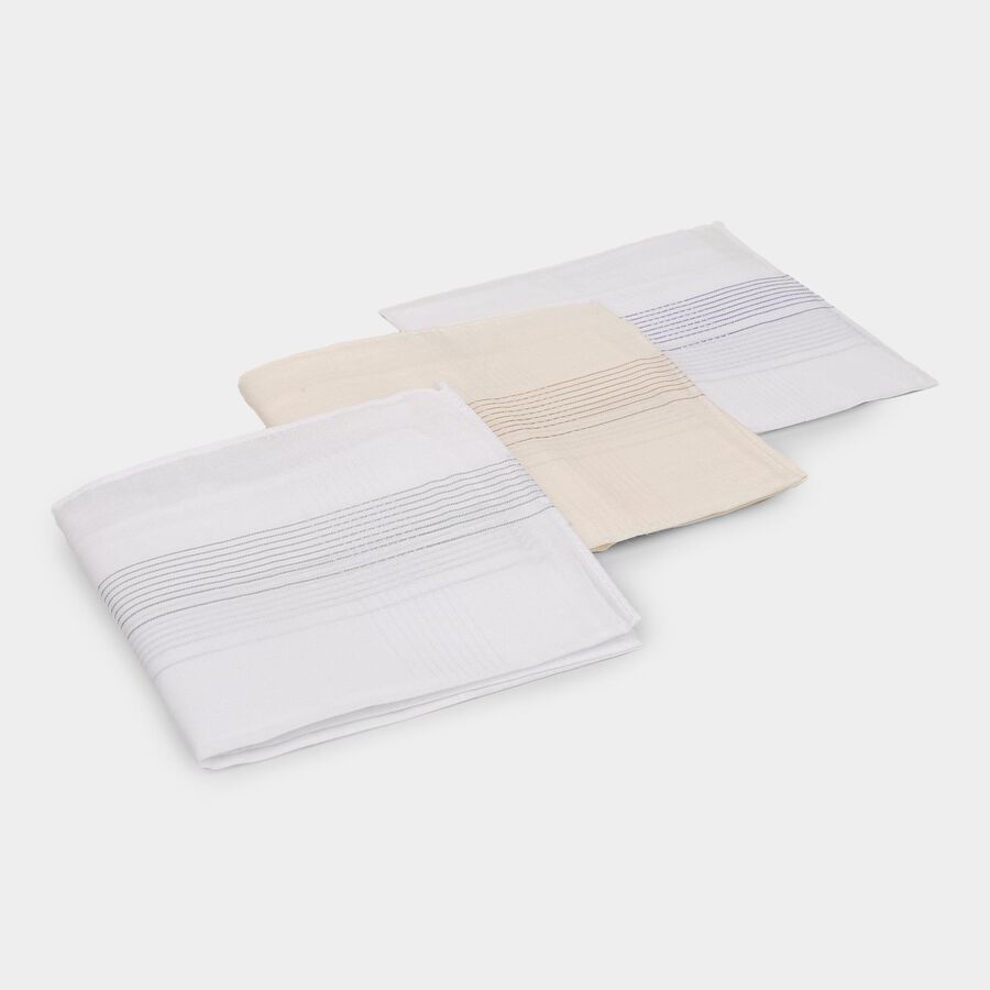 Men's White Handkerchief Set, Beige, large image number null