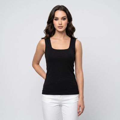 Women's Black Square Neck Camisole Slip
