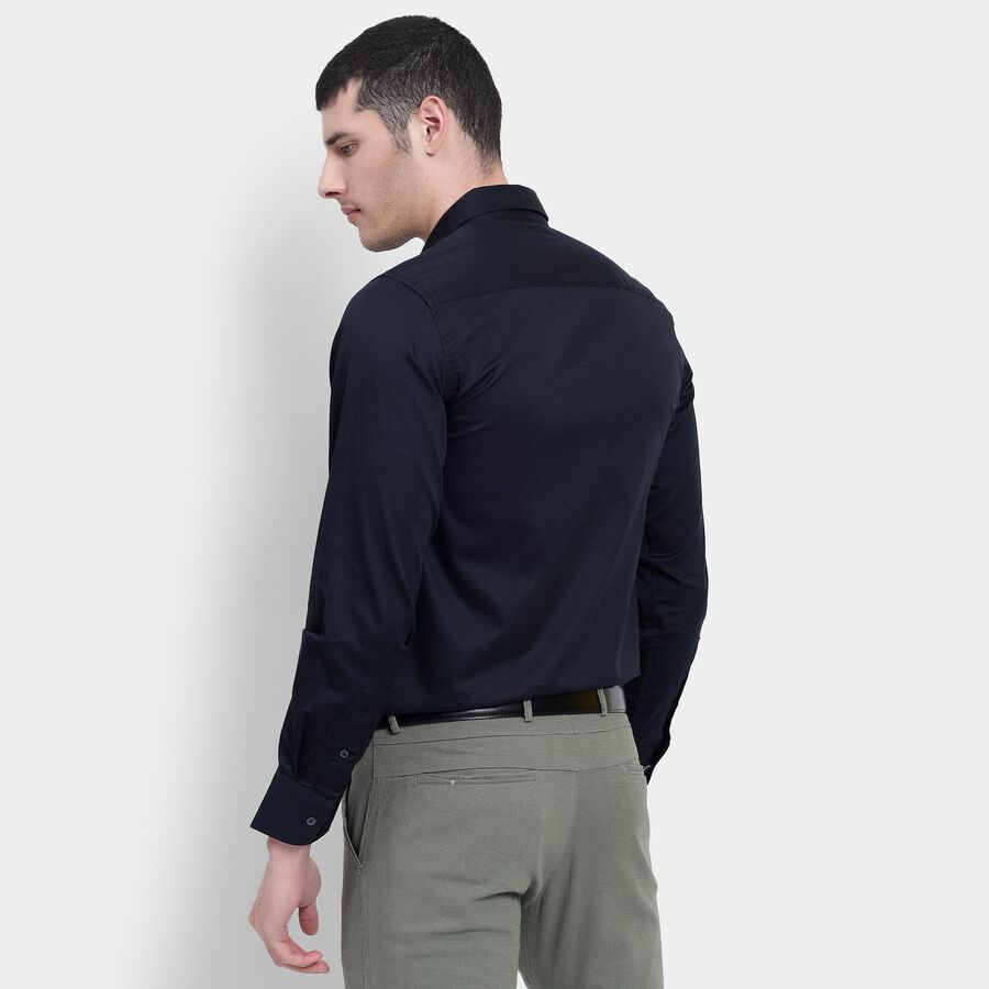 Men's 100% Cotton Formal Shirt , नेवी ब्लू, large image number null