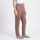 Women's Brown Straight Fit Heart Printed Pyjama, Brown, small