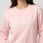 Women Pink Crew Neck Pullover Sweatshirt, हल्का गुलाबी, small