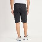 Men's Charcoal Grey Regular Fit Striped Graphic Jamaican Shorts, Charcoal, small