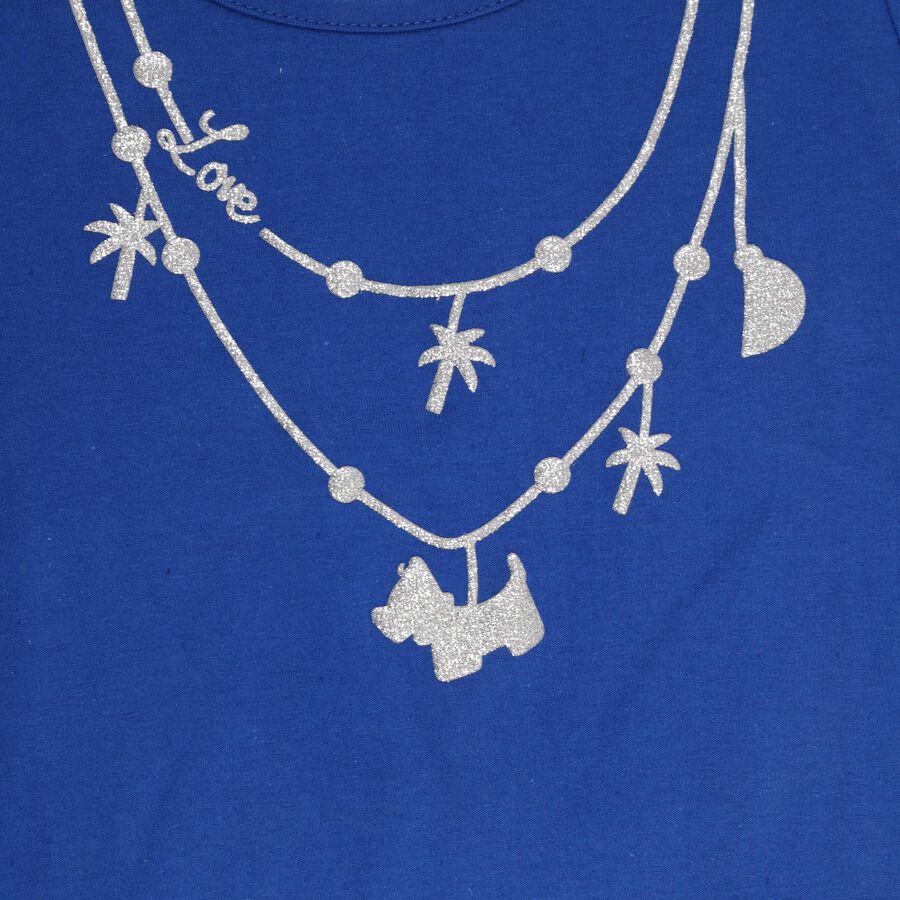 Girls' 100% Cotton T-Shirt , मध्यम नीला, large image number null