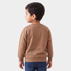 Boys Brown Crew Neck Graphic Print Sweatshirt, Brown, small