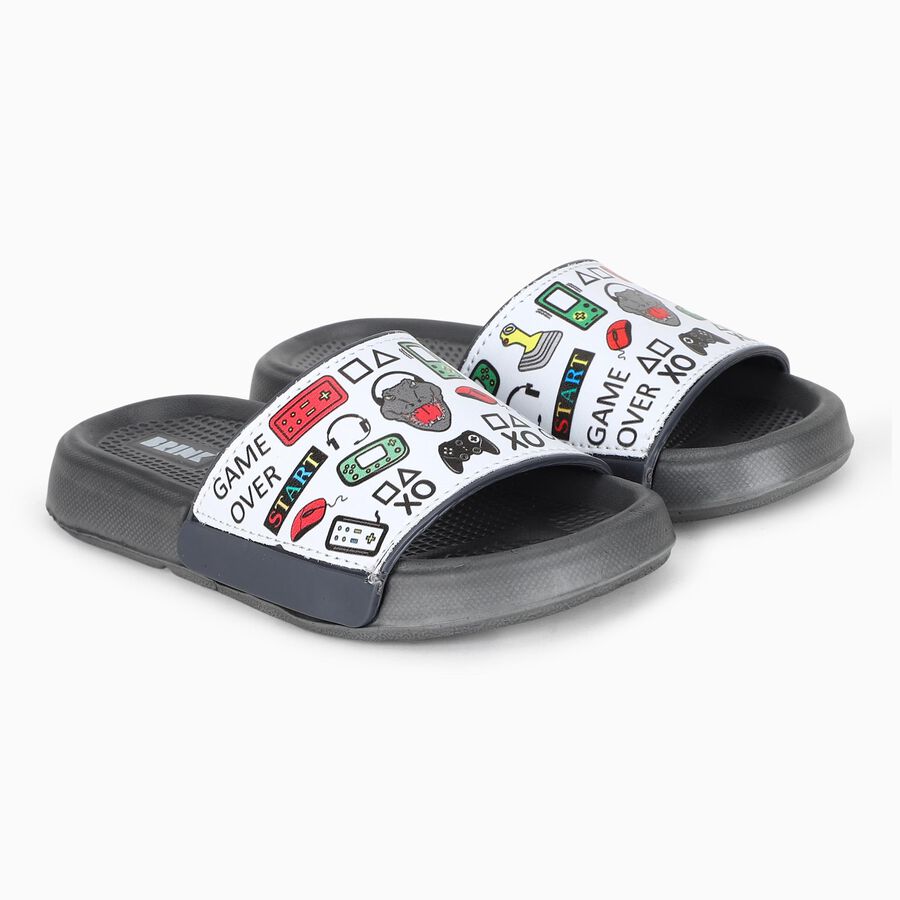 Boys' Slipper, Grey, large