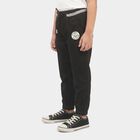 Boys' Black Regular Fit Drawstring Jogger Trousers, Black, small