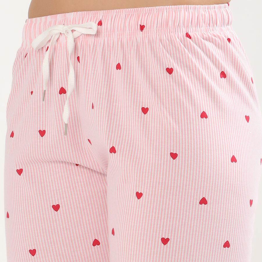 Women's Pink Regular Fit Solid Pyjama, हल्का गुलाबी, large