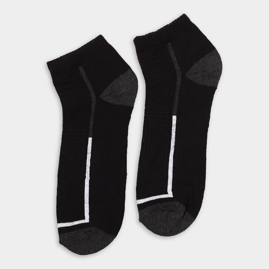 Men's Socks (Pack of 3), काला, large