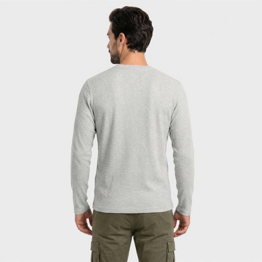 Men Grey Round Neck Regular T-Shirt, मिश्रित हल्का ग्रे, large