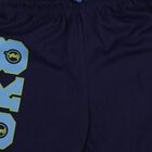 Boys' Navy Blue Regular Fit Skater Print Bermuda Shorts, नेवी ब्लू, small
