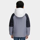 Boys Light Grey and Navy Hooded Casual Jacket, हल्का नीला, small image number null