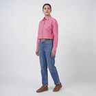 Women's Pink Cotton Classic Collar Classic Shirt, Pink, small