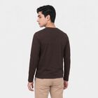 Men's Brown Round Neck Regular T-Shirt, भूरा, small