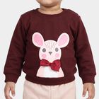 Infant's Wine and Peach Round Neck Graphic Printed Hipster Set, Wine, small