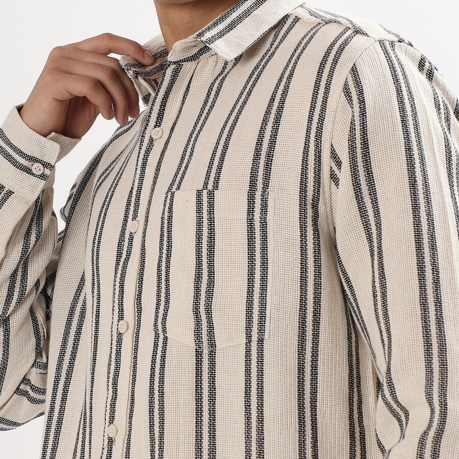 Men's 100% Cotton Casual Shirt , Off White, large image number null