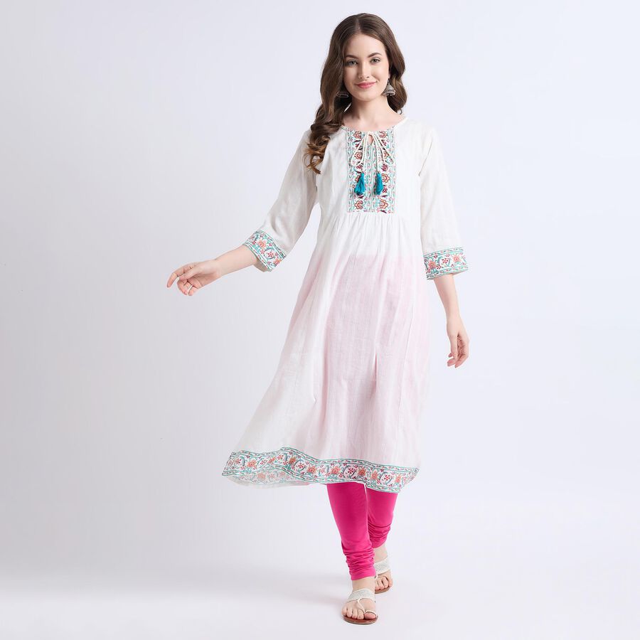 Ladies' Kurta , सफ़ेद, large image number null