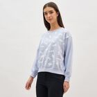 Women's Light Lavender Blue Crew Neck Casual Sweatshirt, Light Blue, small image number null