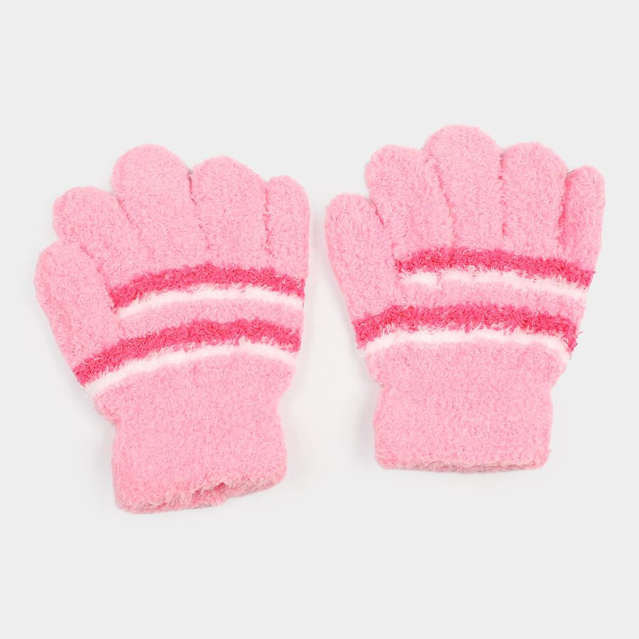 Girls' Gloves, हल्का गुलाबी, large