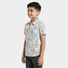Boys Olive Cotton Half Sleeve Classic Casual Shirt, Olive, small