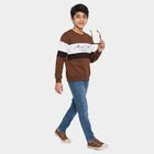 Boys' Brown Crew Neck Pullover Sweatshirt, Brown, small