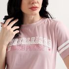 Ladies' 100% Cotton Round Neck T-Shirt, गुलाबी, small image number null