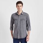 100% Cotton Solid Casual Shirt, Dark Grey, small image number null