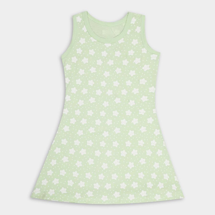 Girls' Frock, हल्का हरा, large
