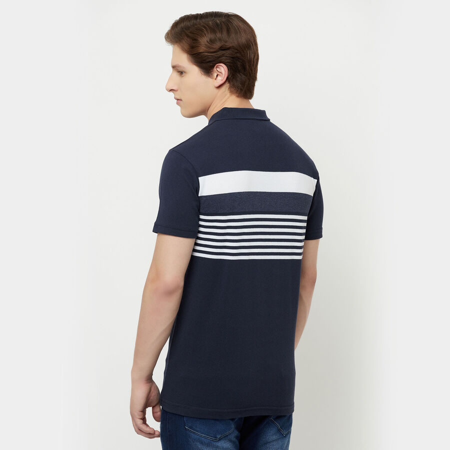 Stripes Polo Shirt, Navy Blue, large image number null
