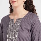 Cotton Straight Kurta, Dark Grey, small image number null